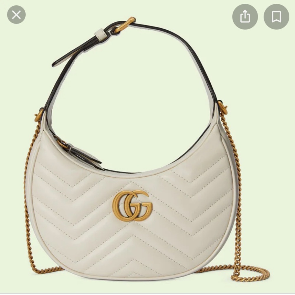 COPY - Gucci Marmont Half Moon Shaped Mini Bag. Worn twice. Comes with box, rec…